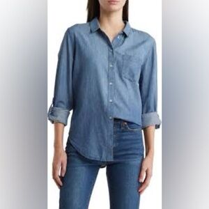 Madison Grey denim shirt size Petite Small like new